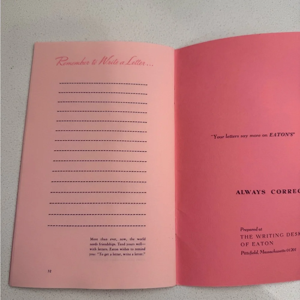 Vintage Collectible Booklet It's Fun to Write Letters Jane Eaton Pink 1973 - Picture 14 of 16